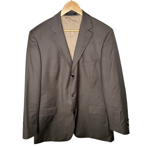 Hugo Boss 44R Scorcese Movie Blazer 100% Wool Dinner Suit Jacket 3 Button Taupe - Picture 1 of 9